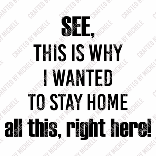 SEE, THIS IS WHY I WANTED TO STAY HOME