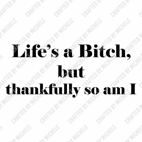 LIFE'S A BITCH, BUT THANKFULLY SO AM I